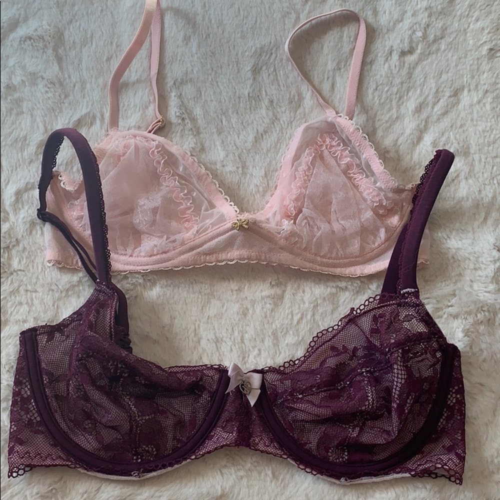 32D Victoria’s Secret unlined lace bra set